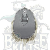 100% Vegan Gray Fur and Vegan Leather Semi-Dress Kilt Sporran – BattleOfKilts